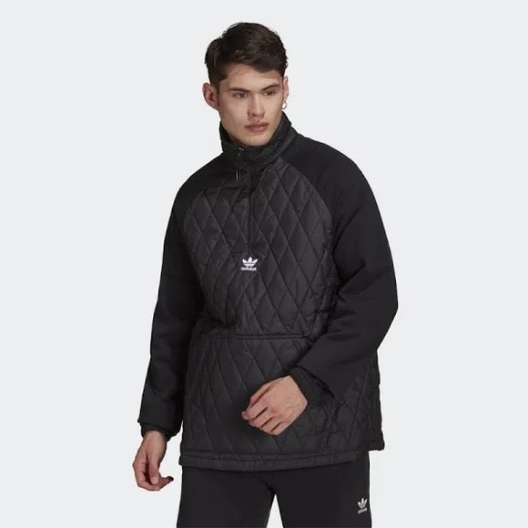 Adidas Men's Black Quilted Half Zip - Picture 2 of 9